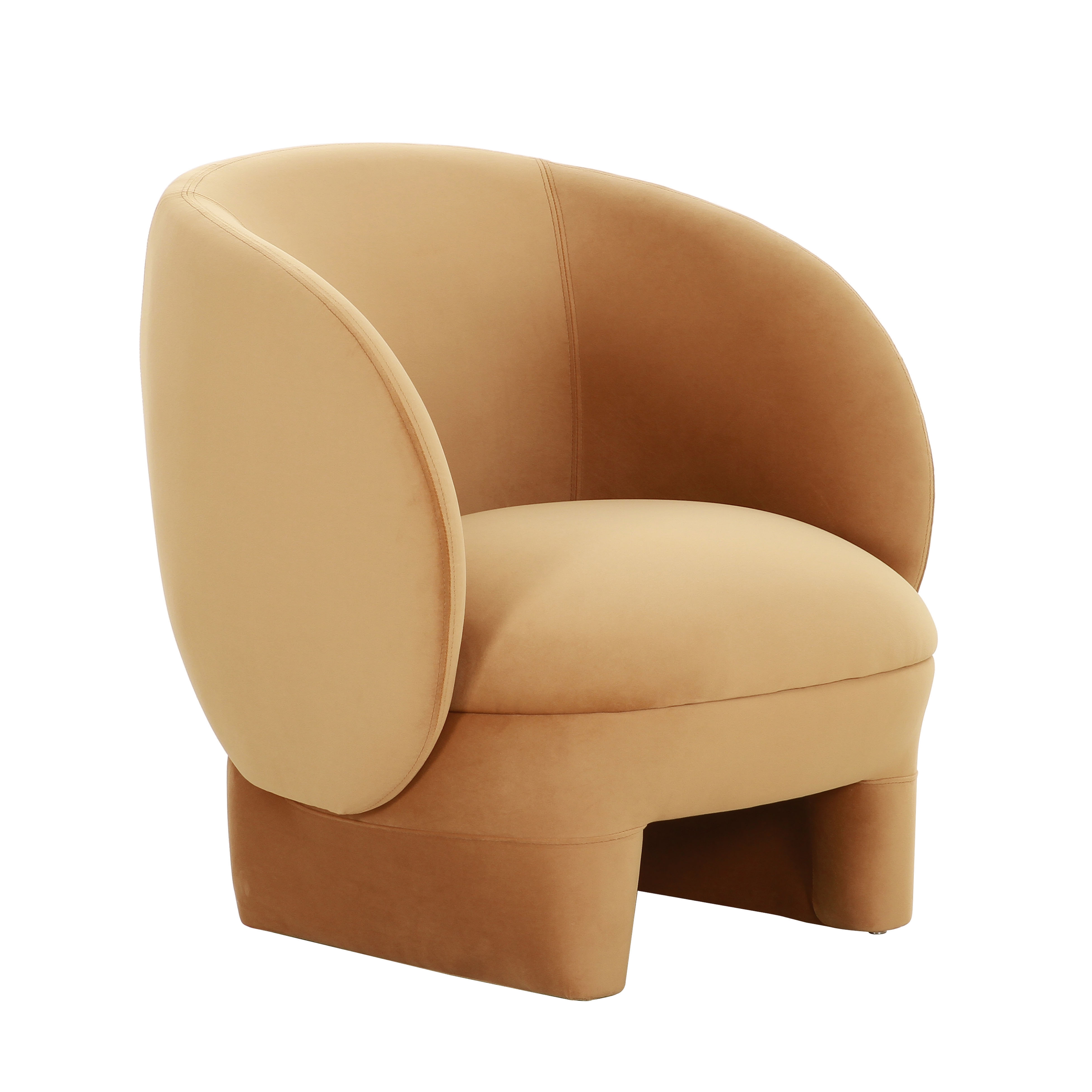 Kiki Cognac Velvet Accent Chair - Image 0