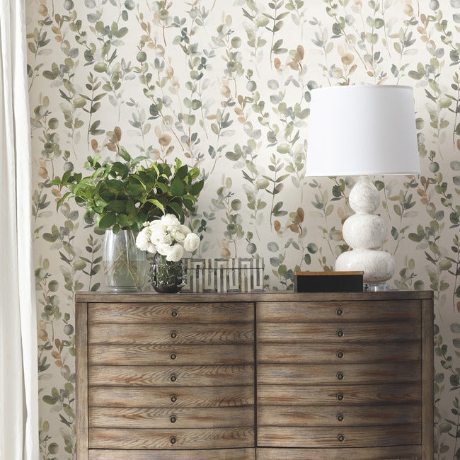 Joyful Eucalyptus Peel and Stick Wallpaper - Image 1