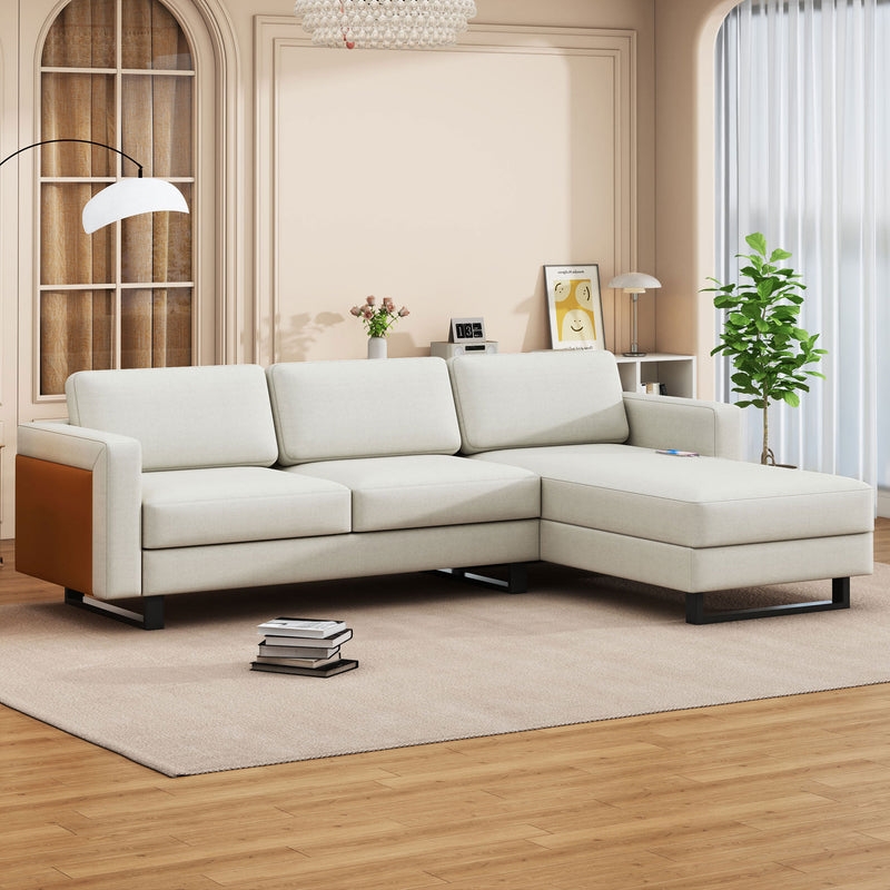 Contour & Co. | Linen Sectional Sofa with Chaise - Image 0
