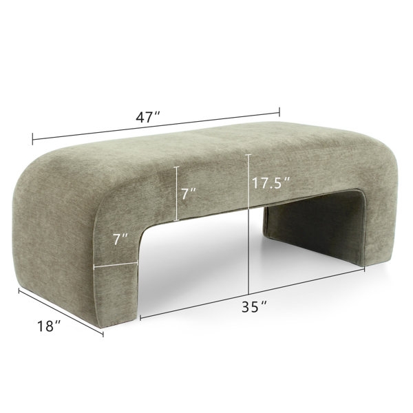 Tanaka Chenille Upholstered Bench - Image 4