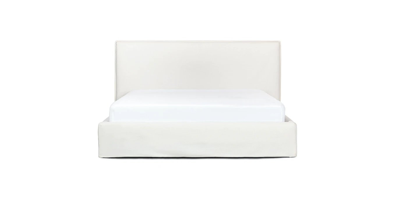 Saba King Slipcover Bed - Boulevard White - Image 1
