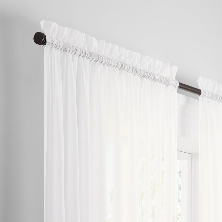 Wayfair Basics Solid Sheer Rod Pocket Curtain Panels (Set of 2) - Image 2