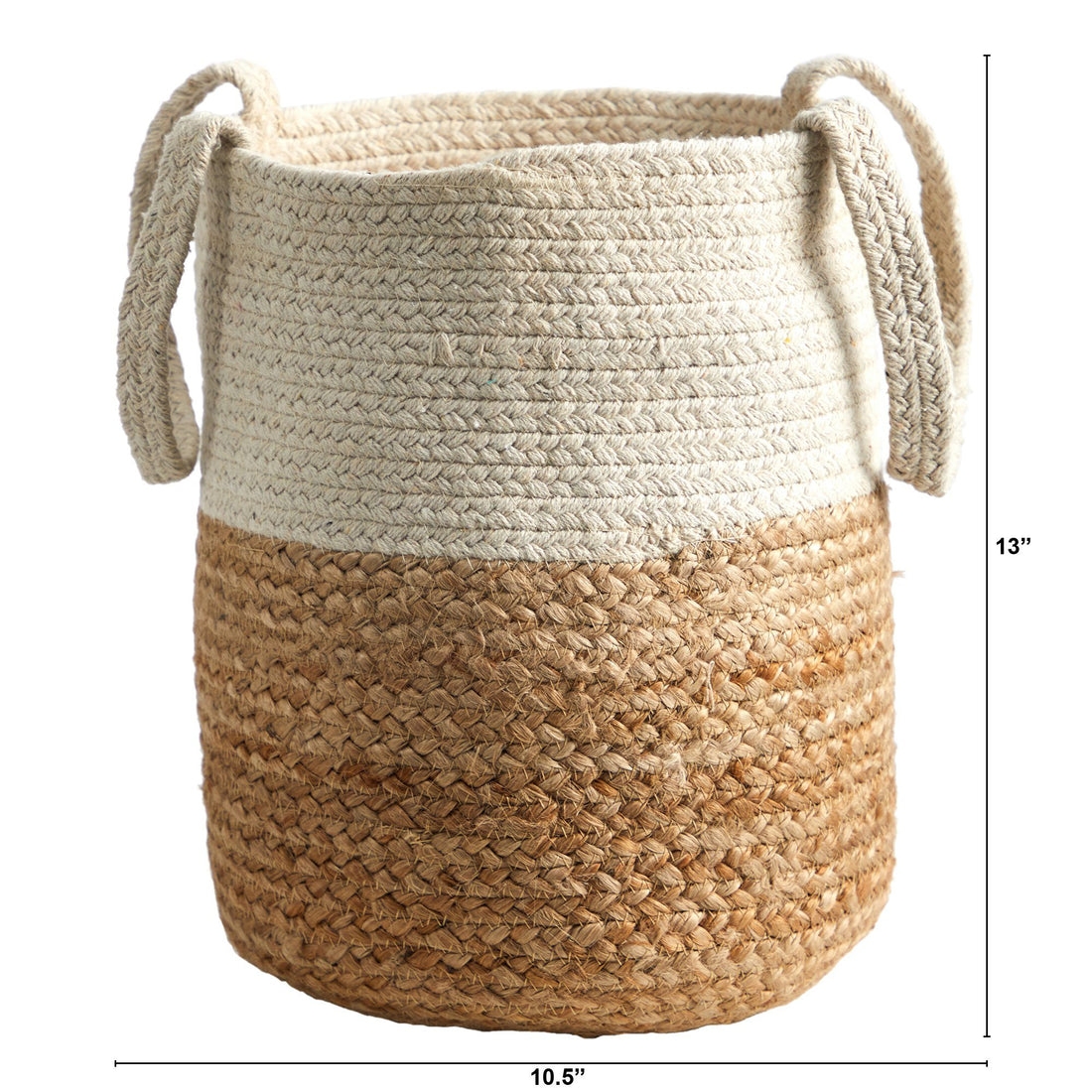12.5” Handmade Natural Jute and Cotton Planter - Image 1