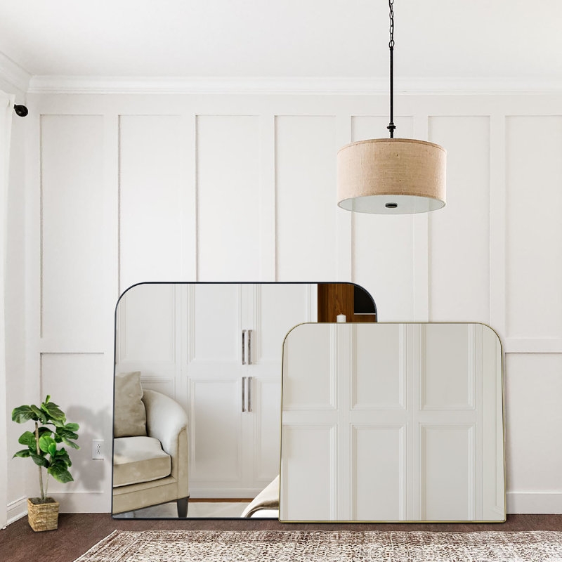 Bhargava Large Mantel Mirror Arched Rounded Corner Wall Mirror For Bathroom, Living Room - Image 3