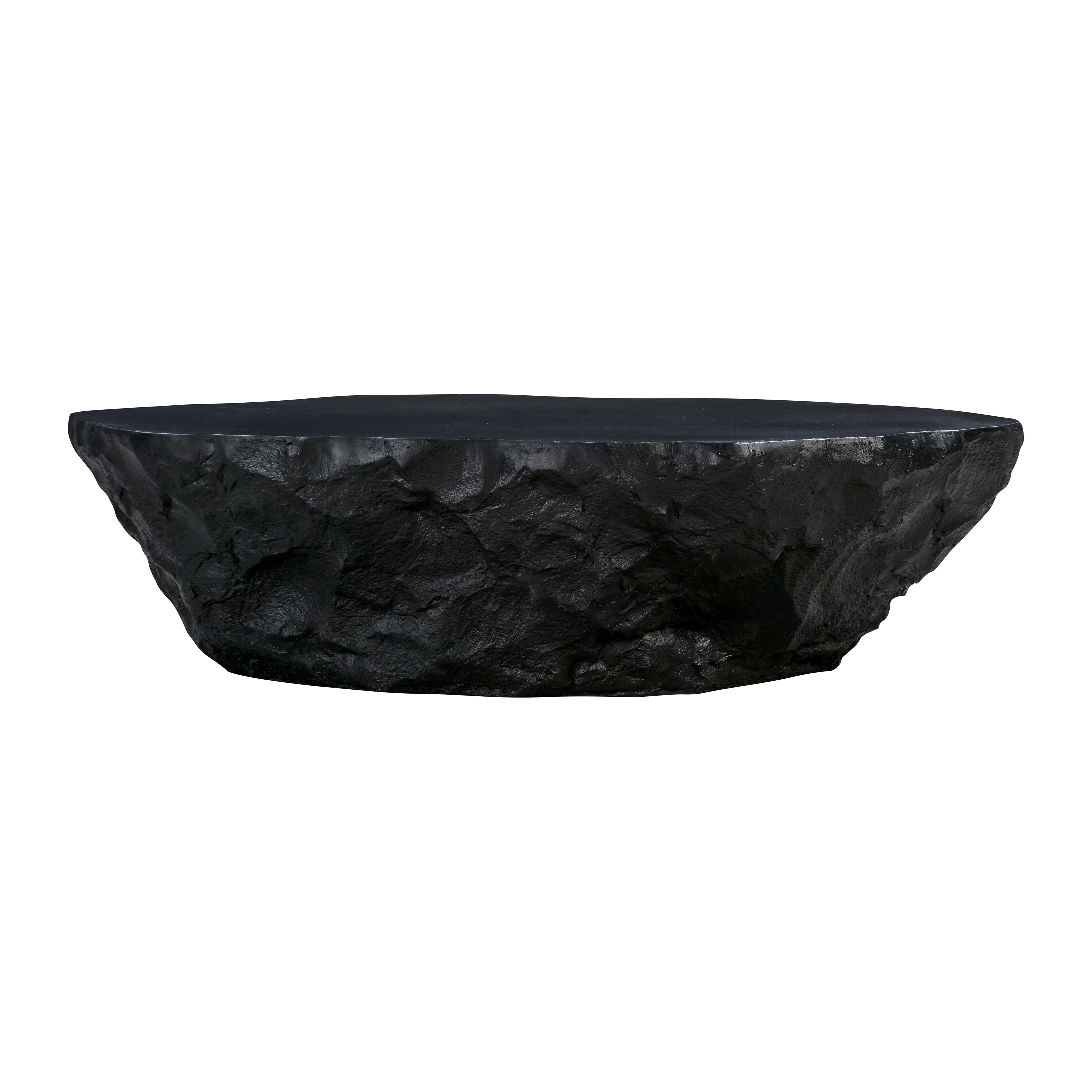 Crag Black Concrete Coffee Table - Image 2