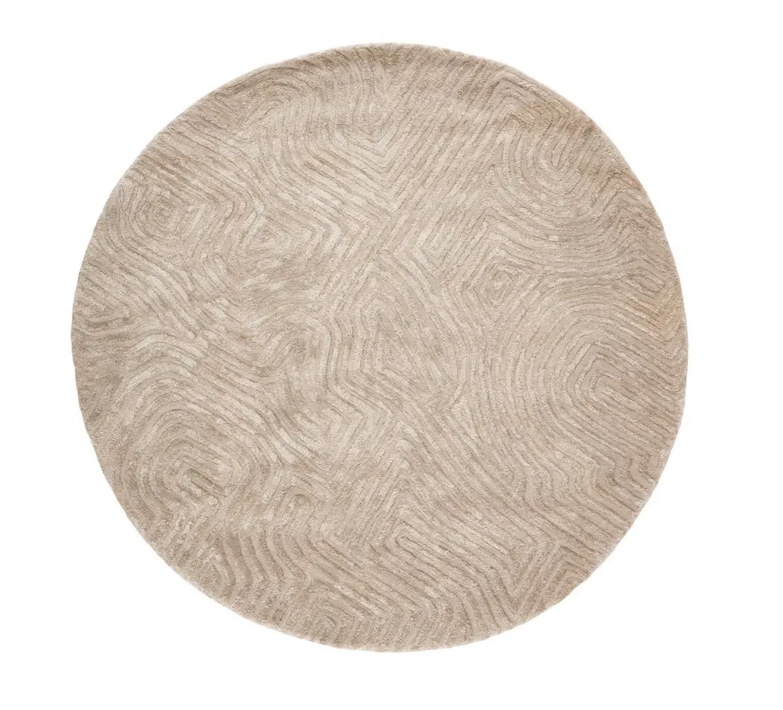 GENESIS GES49 - Impress Handmade Abstract Beige Round Rug (8') - Image 0