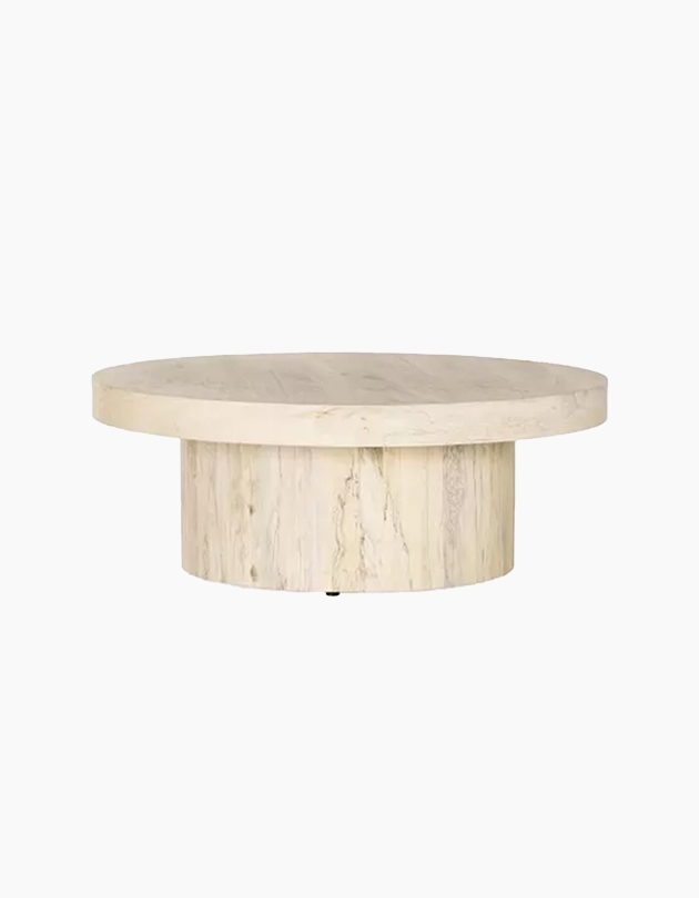 Hudson Pedestal Coffee Table-Bleached - Image 0