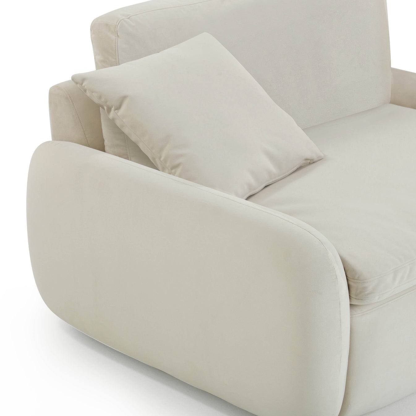 Rachelle Cream Velvet Lounge Chair - Image 3