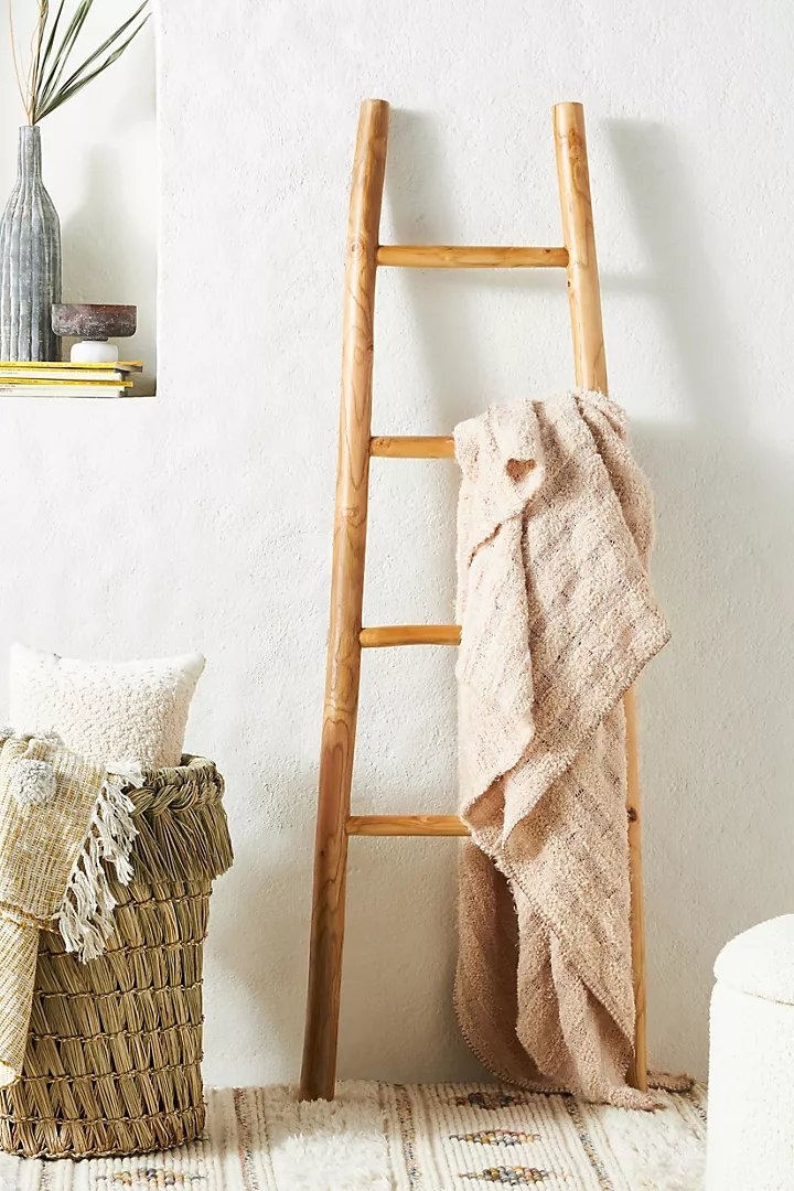 Travis Decorative Teak Blanket Ladder - Image 0