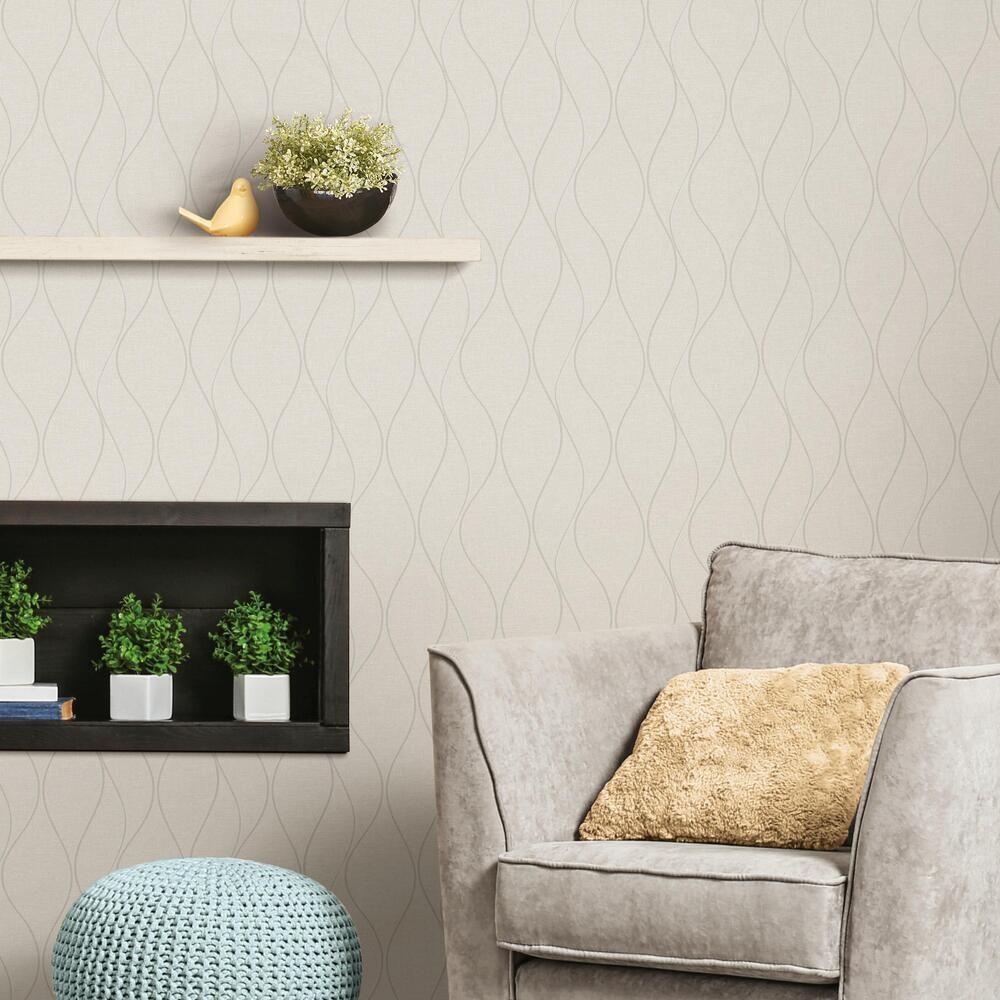 Wave Ogee Peel and Stick Wallpaper - Image 0