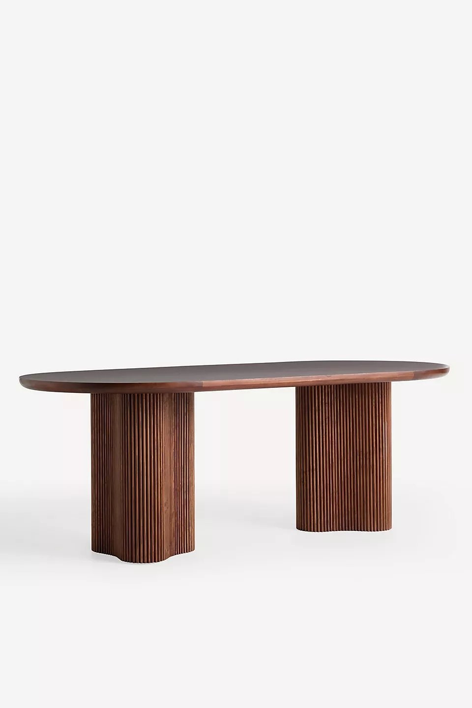 Scout Oval Double Pedestal Burl Wood Dining Table - Image 1