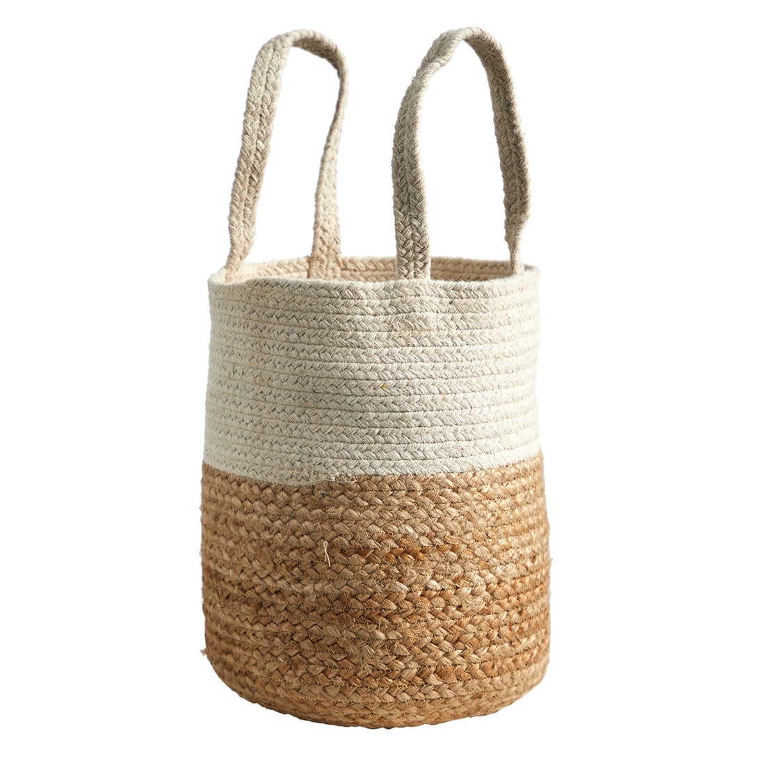 12.5” Handmade Natural Jute and Cotton Planter - Image 2