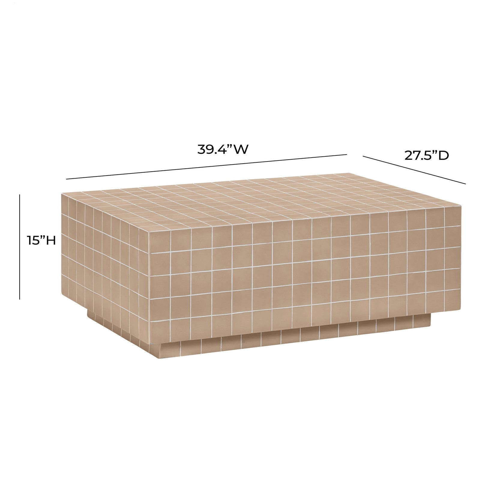 Mixie Taupe Tile Indoor / Outdoor Coffee Table - Image 4