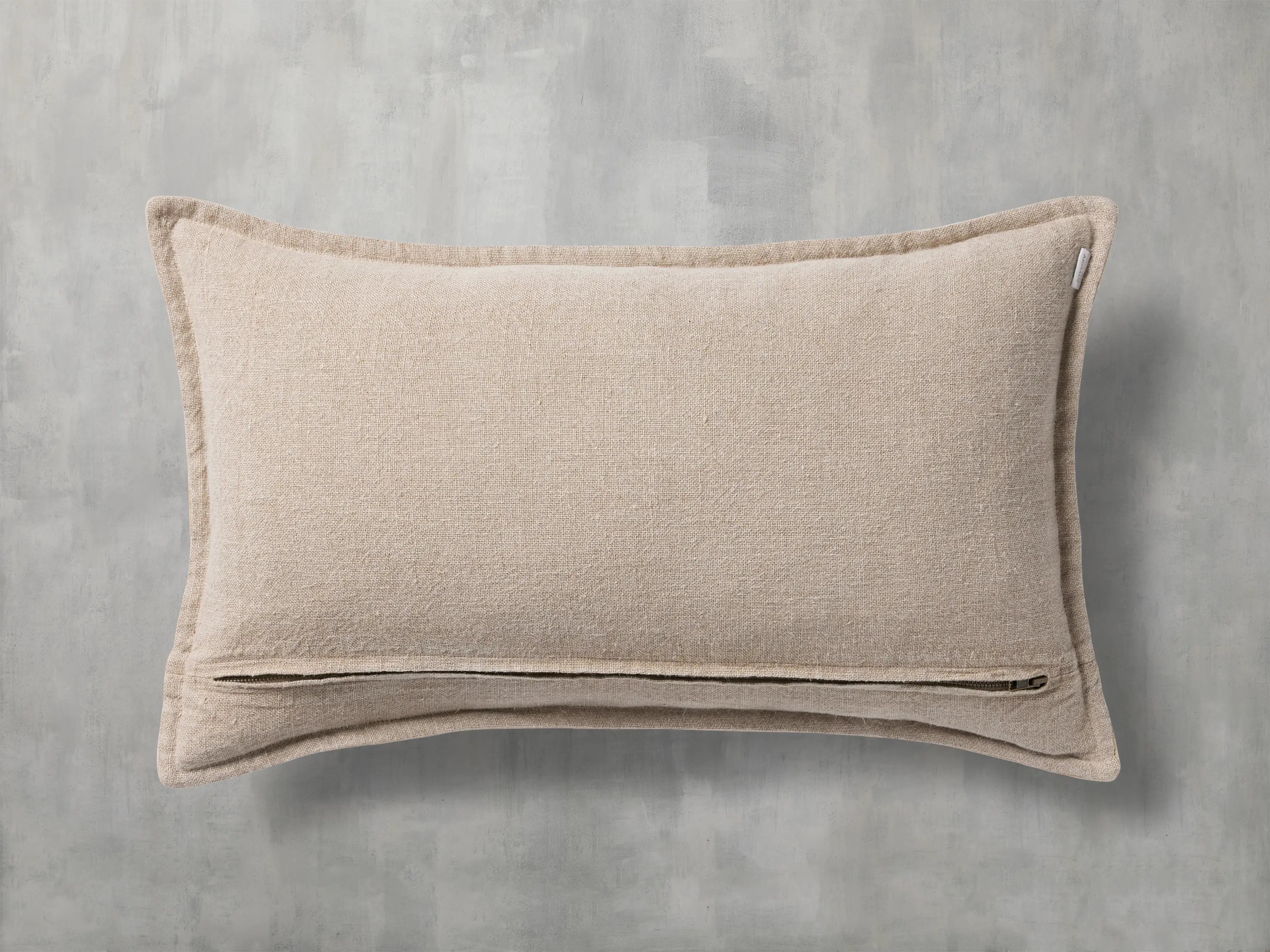 Stone Washed Lumbar Pillow Cover Velvet in Natural  Taupe - Image 1