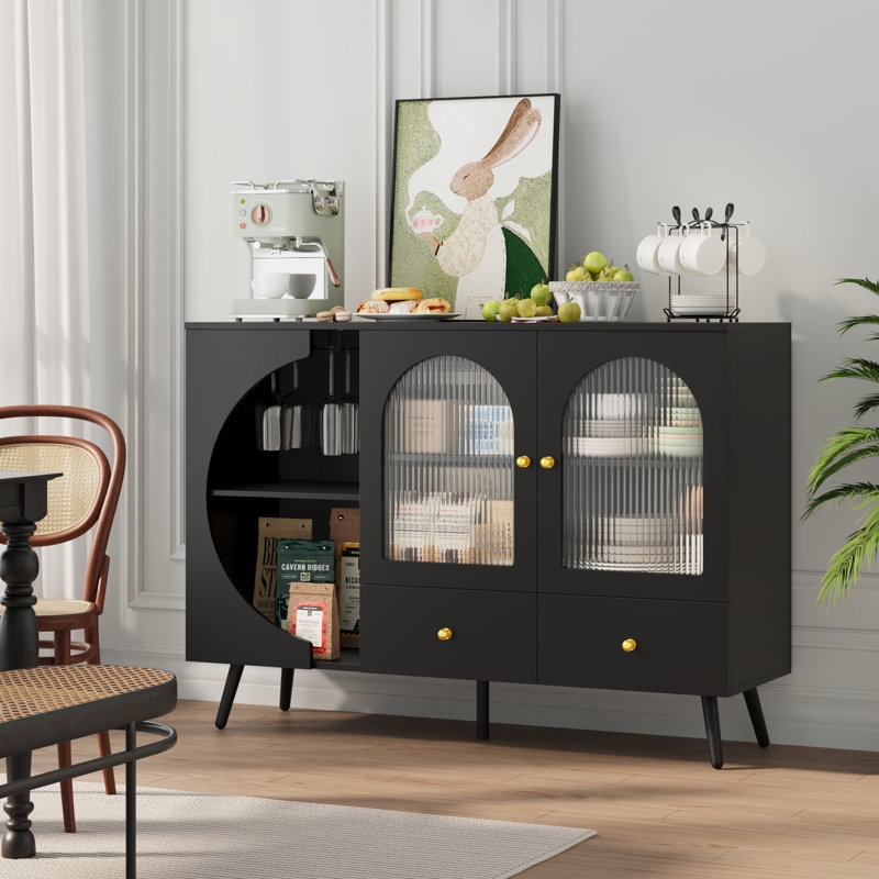 Abrego 47.2'' Sideboard with 2 Drawers, Wine Glass Racks - Image 0