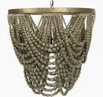 2-Tier Draped Wood Bead Chandelier - Image 4