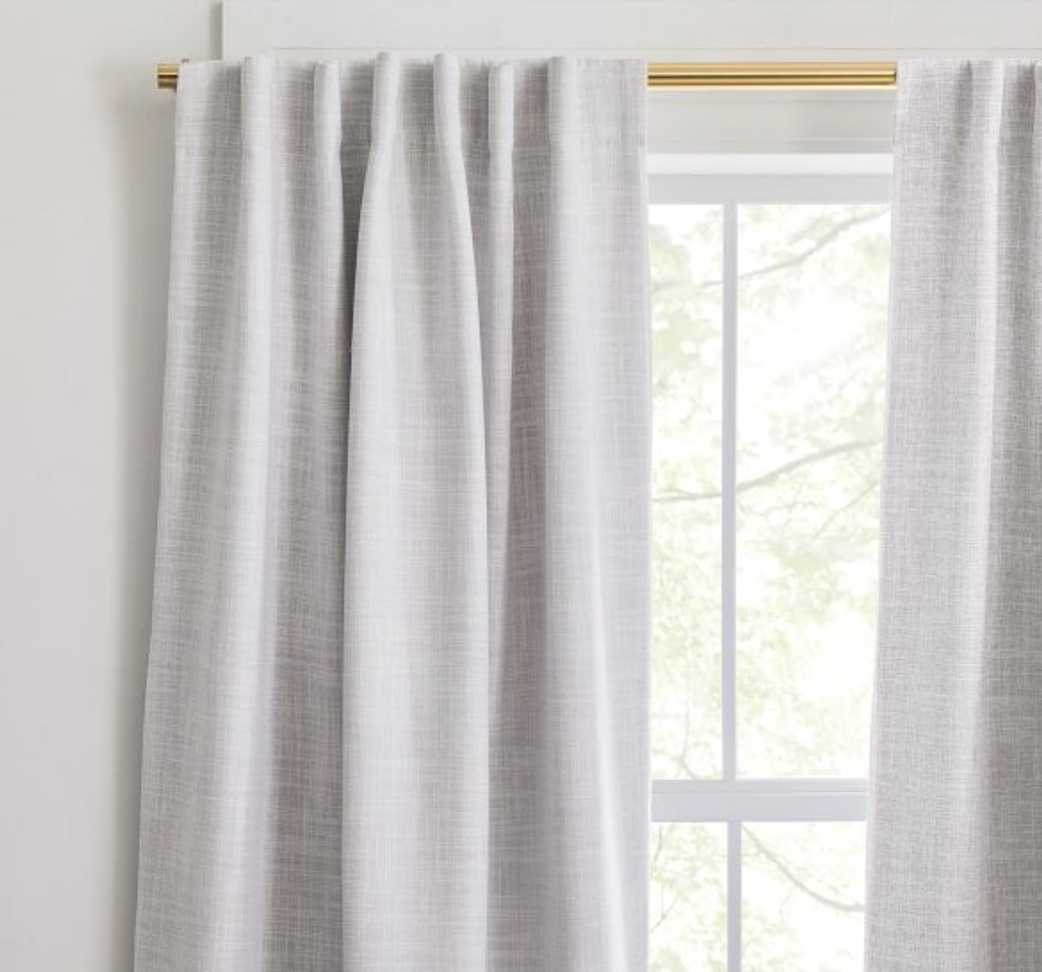 Crossweave Curtain with Blackout Lining, Stone White, 48"x96", Set of 2 - Image 1