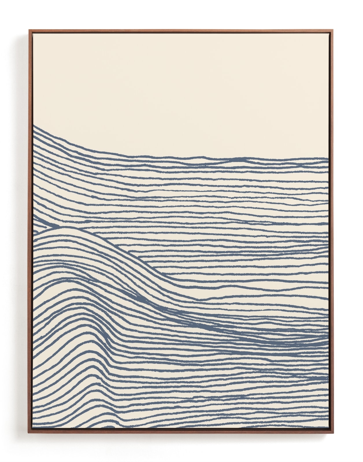 Rolling Waves II, 30" x 40", Canvas, Walnut frame - Image 0