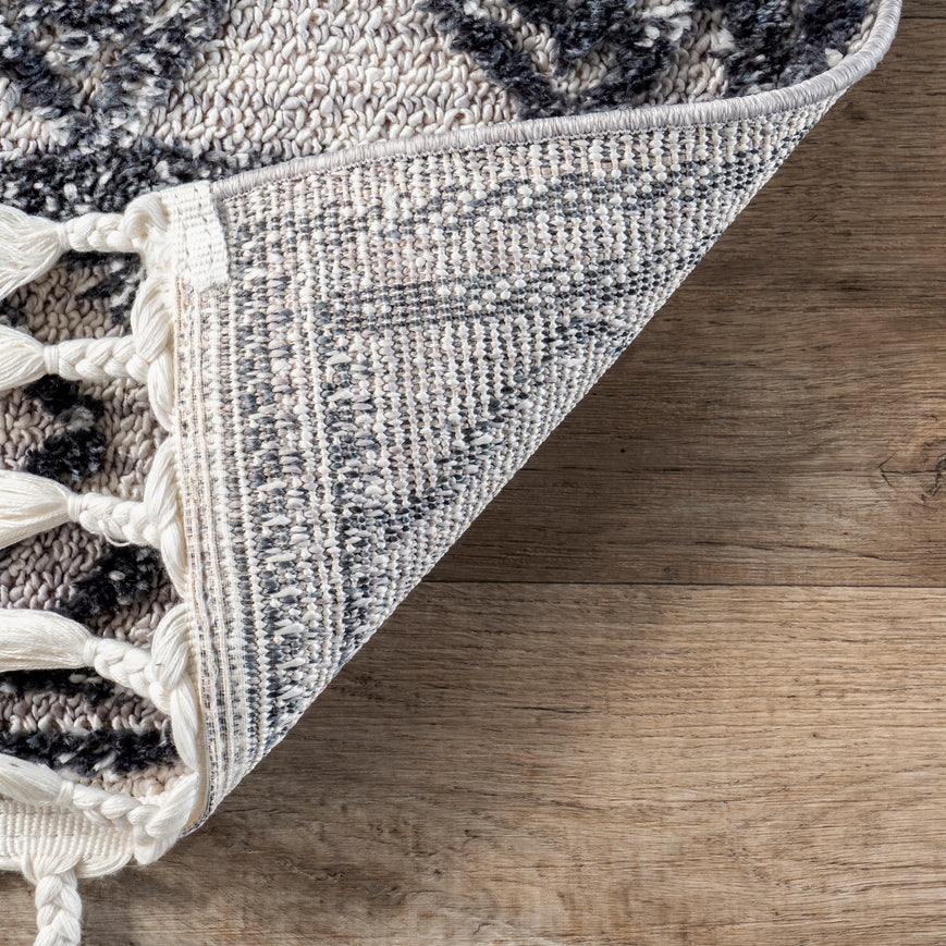 Ansley Shaggy Lattice Tassel Area Rug - Image 5