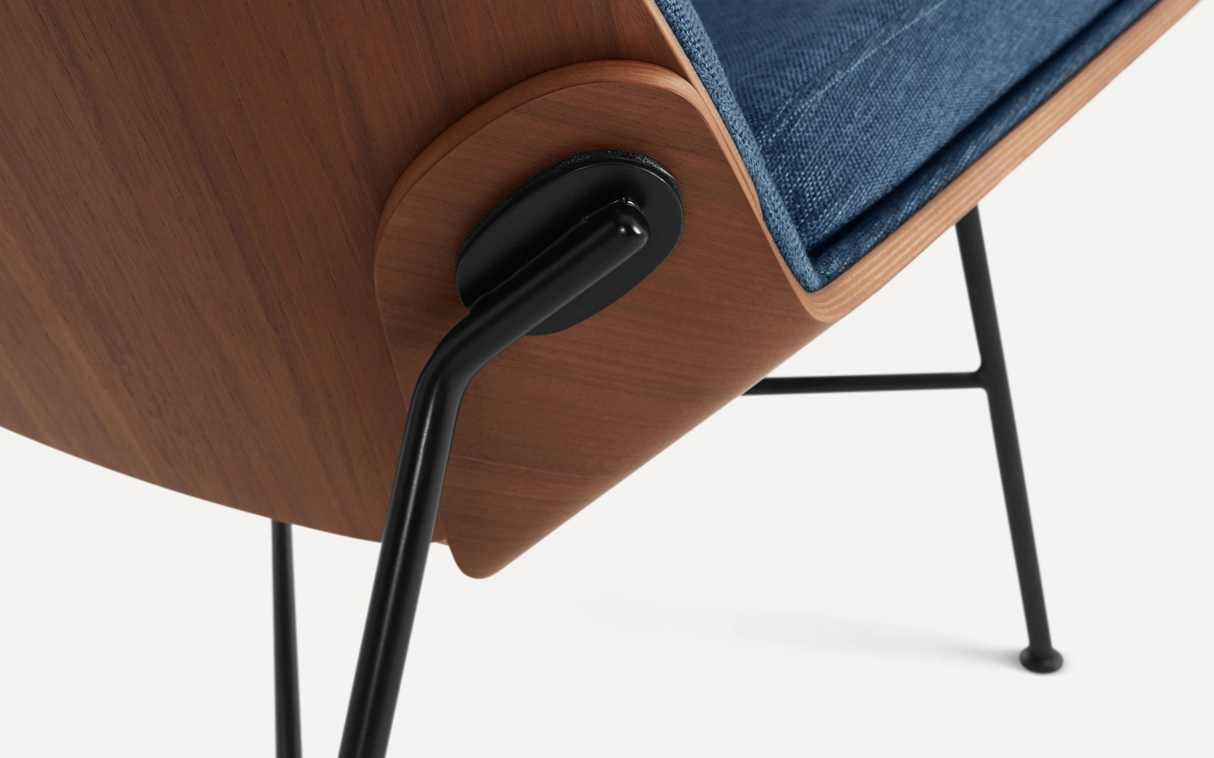 Vesper Lounge Chair - Navy Blue/Walnut - Image 2