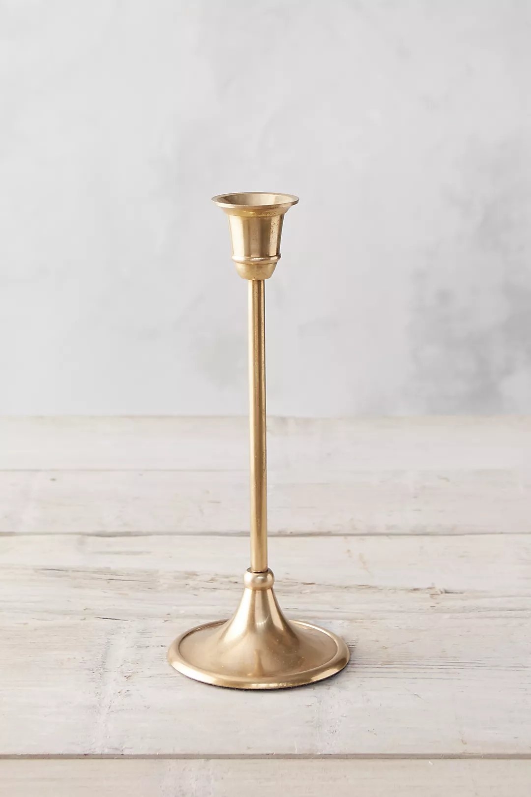Antiqued Brass Candlestick, Tall - Image 2