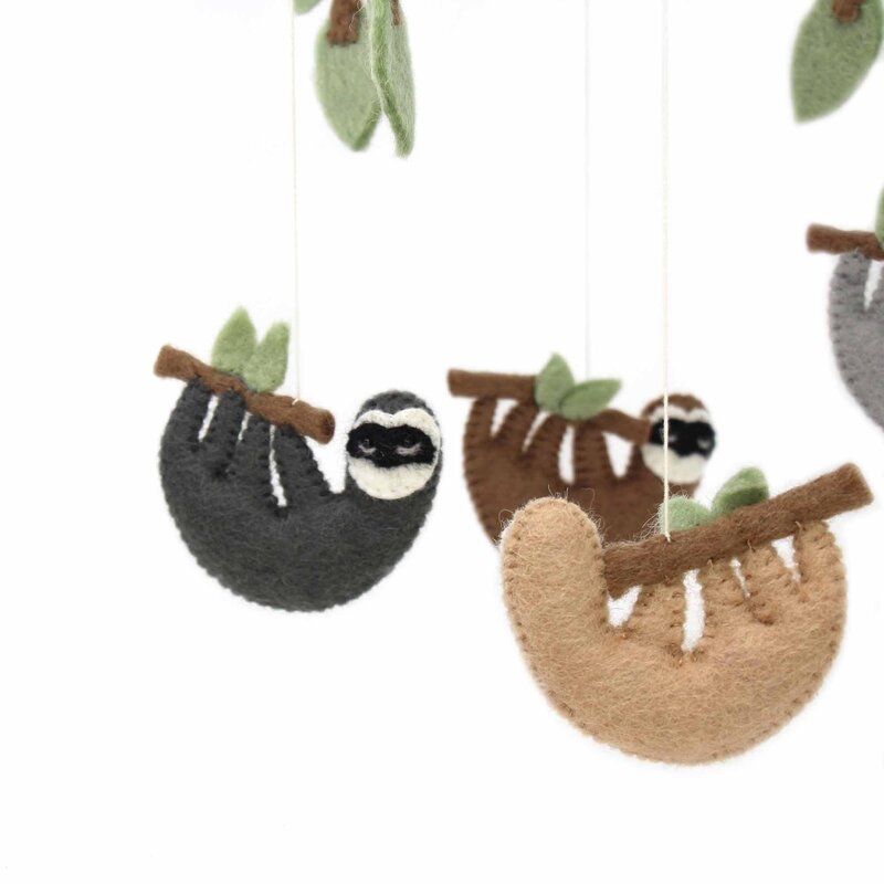 Sleepy Sloth Felt Baby Nursery Felt Mobile - Image 3