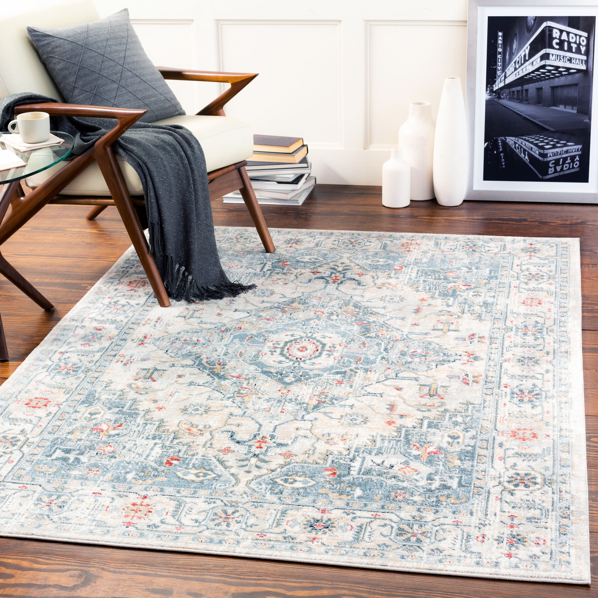 Jolie Blue Indoor 8'10" x 12' Machine Woven Rug - Image 2