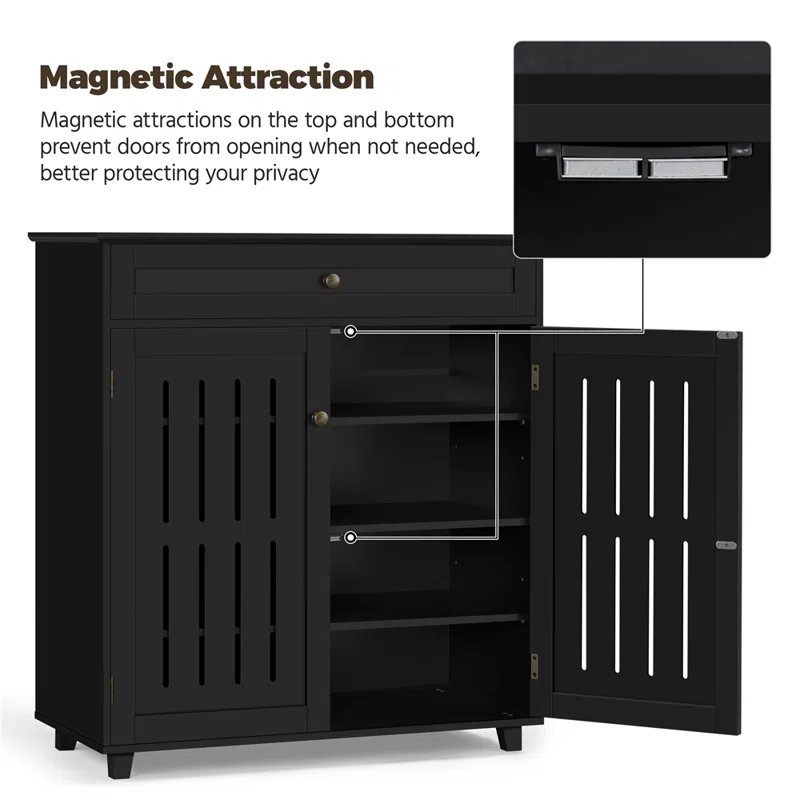 12 Pair Stackable Shoe Storage Cabinet - Image 5