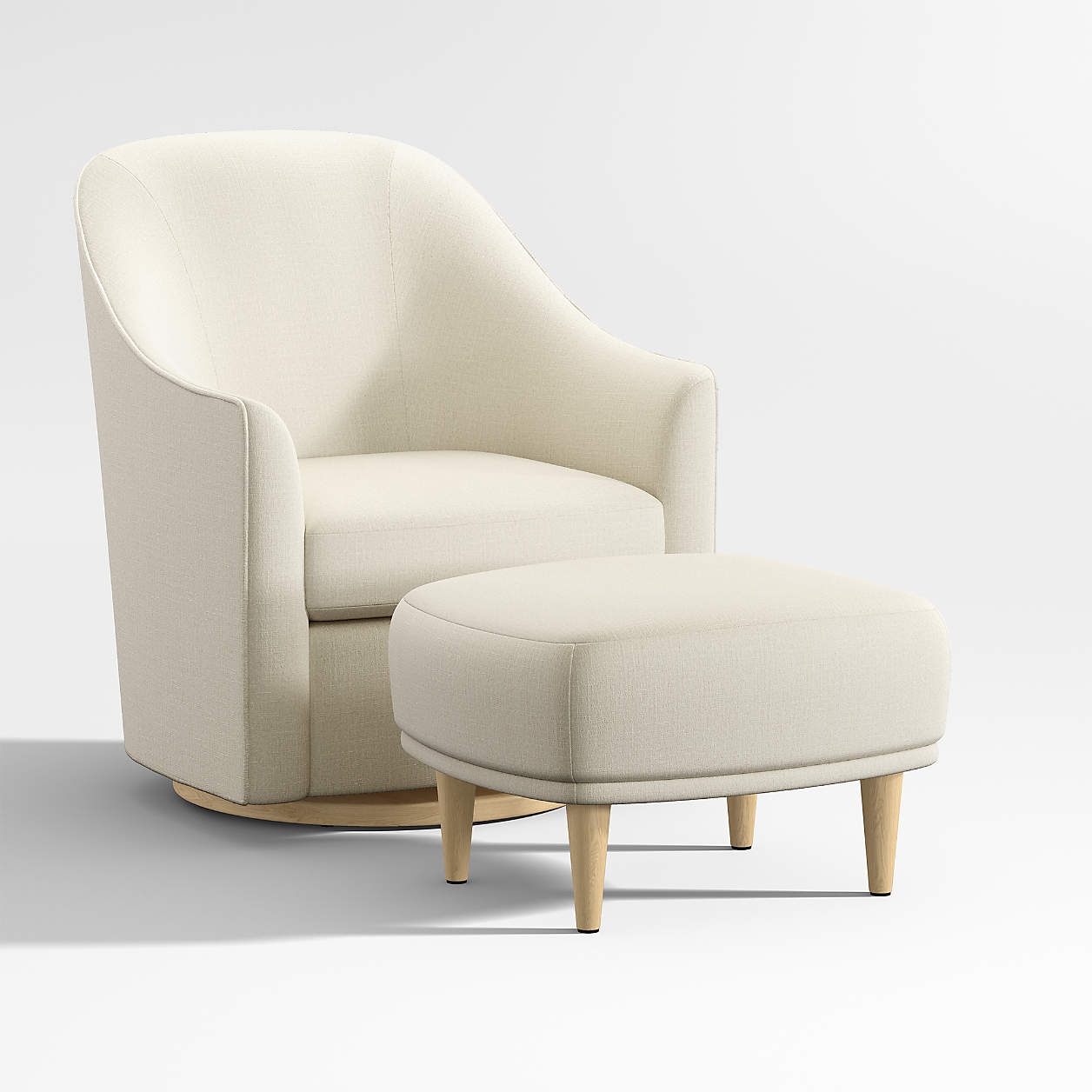 Lyric Natural Curved Nursery Swivel Nursery Glider Chair - Image 8