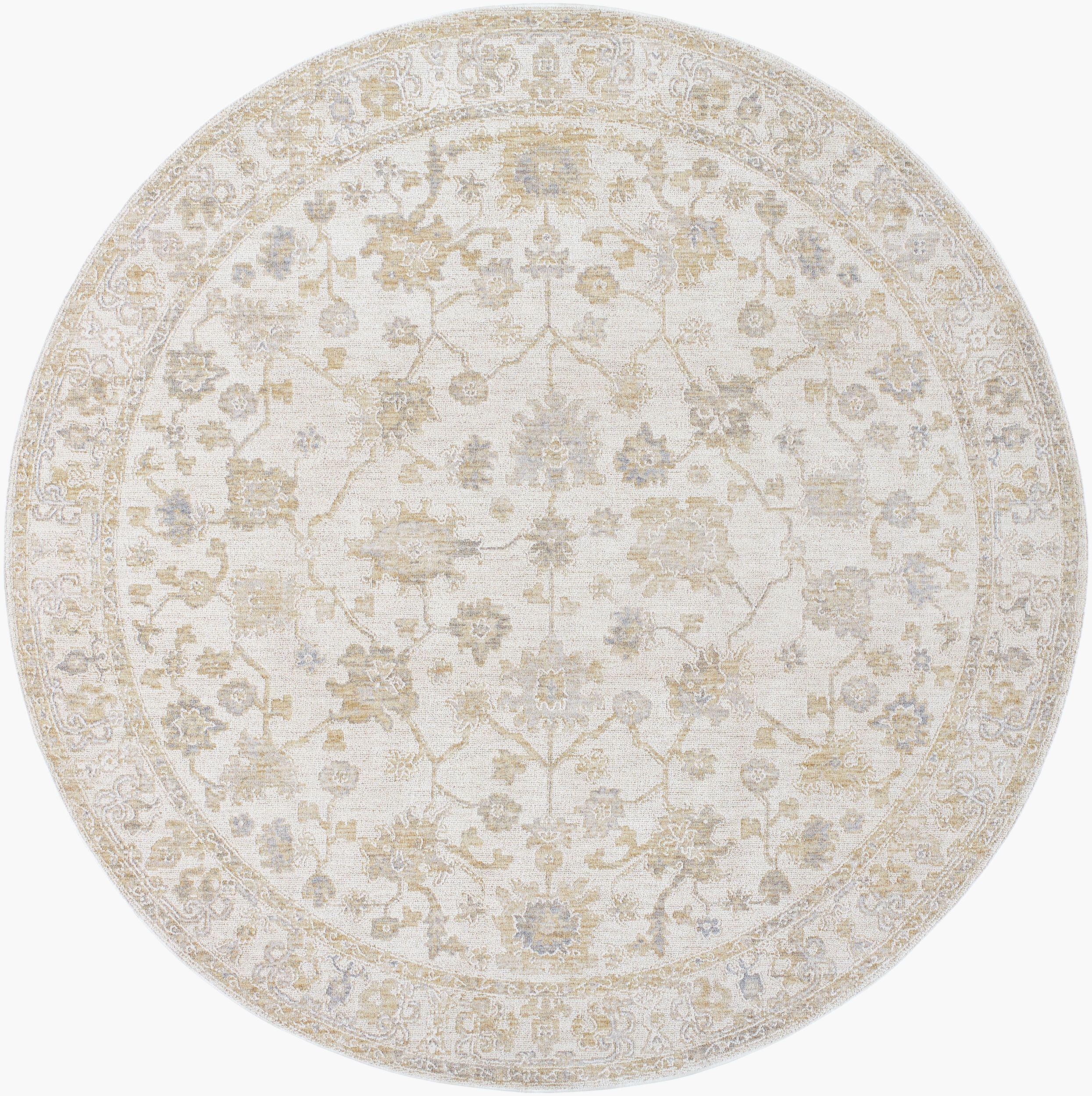 Emory Beige Indoor 6'11" x 6'11" Machine Woven Rug - Image 0