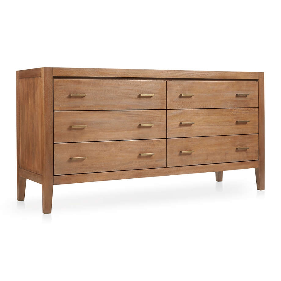 Dawson Light Brown Wood 6-Drawer Dresser - Image 1