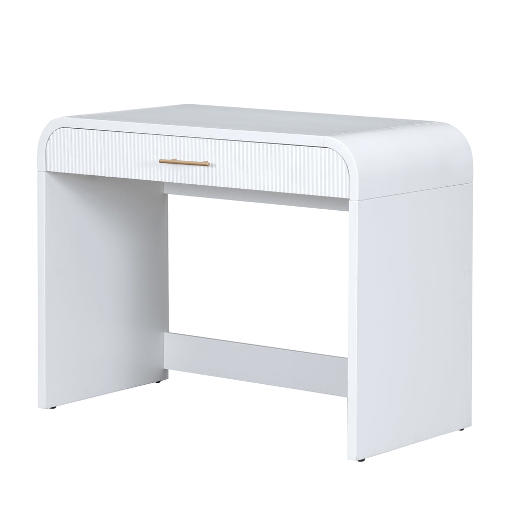 Contour & Co. | Curve Reeded Makeup Vanity Table with Mirror Touch Screen Light - Image 4