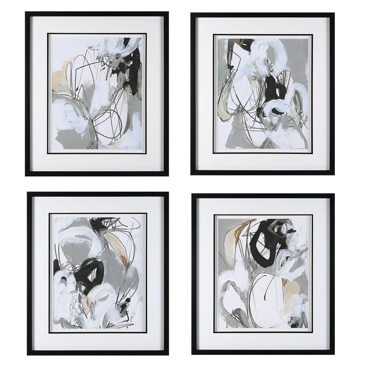 Tangled Threads Abstract Framed Prints, S/4 - Image 3