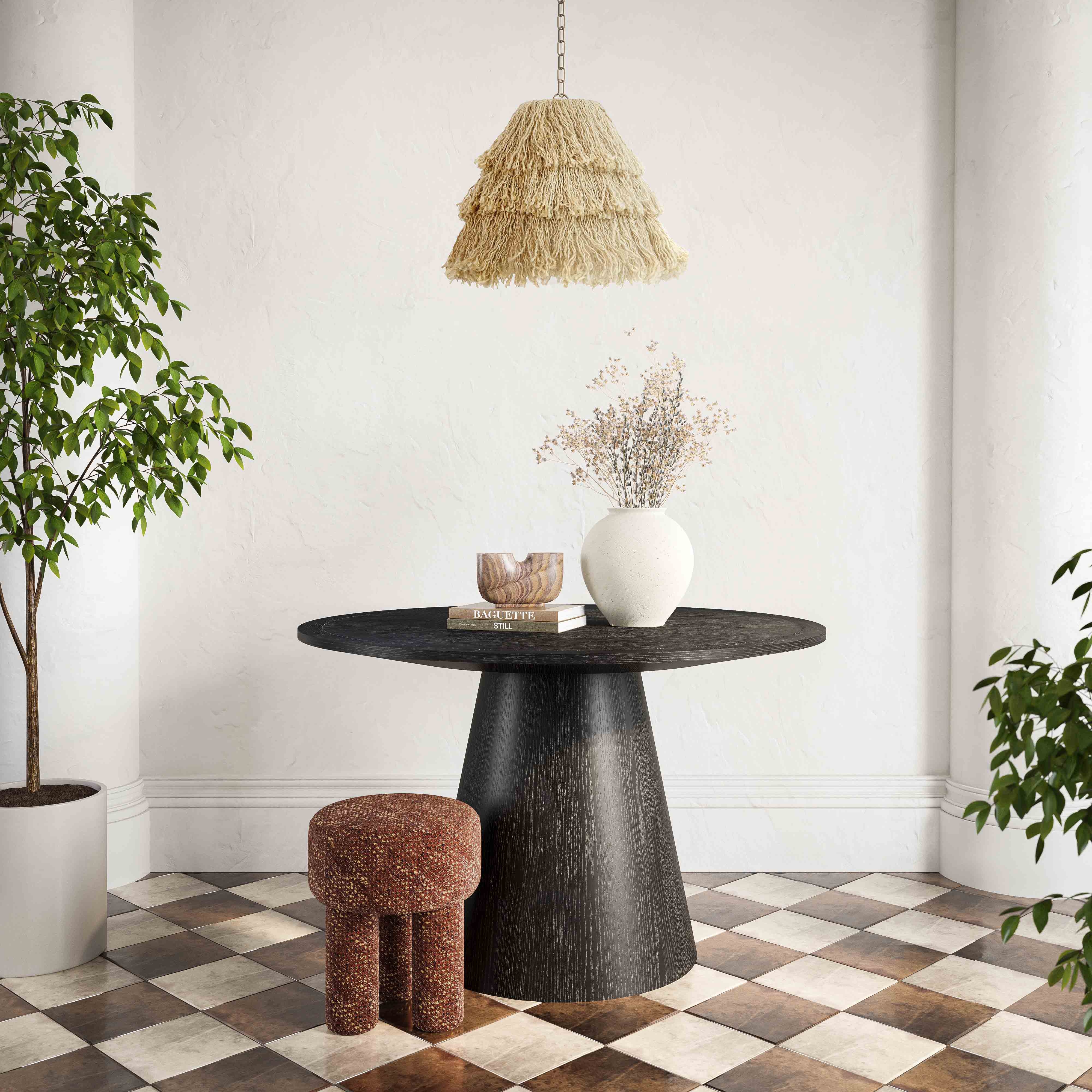 Sahara Black Oak Round Dining Table - Image 1
