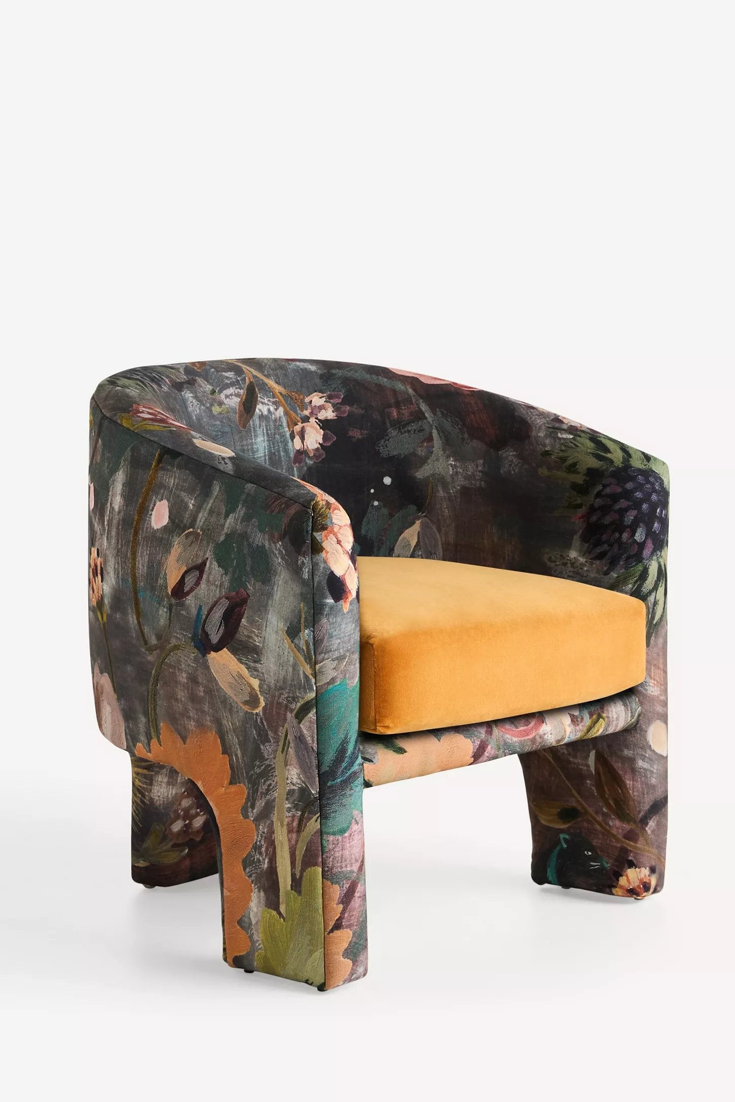 Effie Lena Velvet Tripod Chair - Image 1