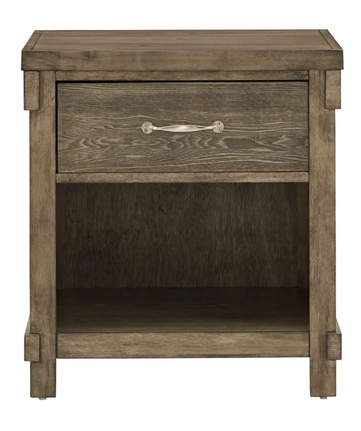 Margot Wood 1-Drawer End Table With Power Outlet - Image 0