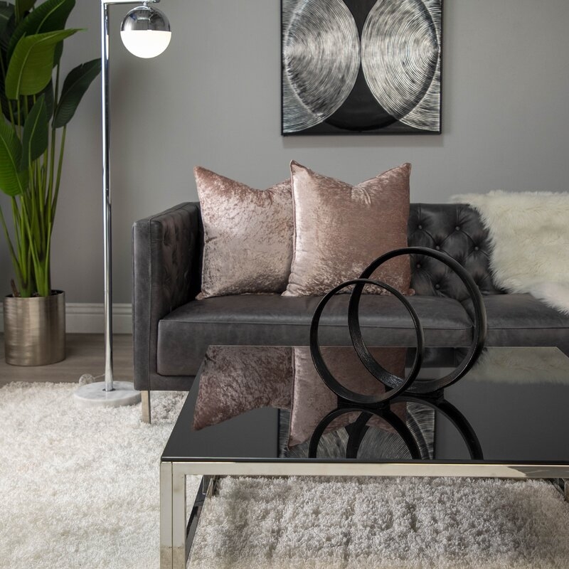 Set of 2 Metal Ring Sculptures - Modern Abstract Black Aluminum 12" and 14" Circular Sculpture - Image 2