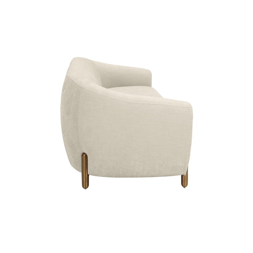 Lina Cream Textured Linen Sofa - Image 3