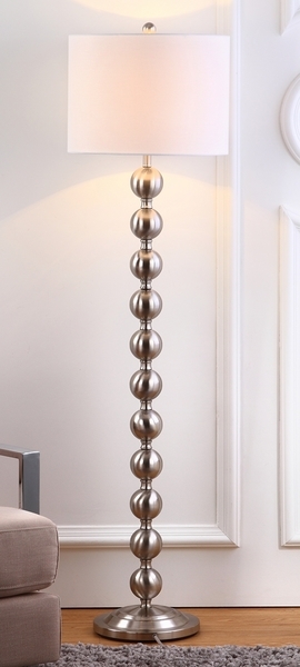 Reflections 58.5-Inch H Stacked Ball Floor Lamp - Nickel - Safavieh - Image 4