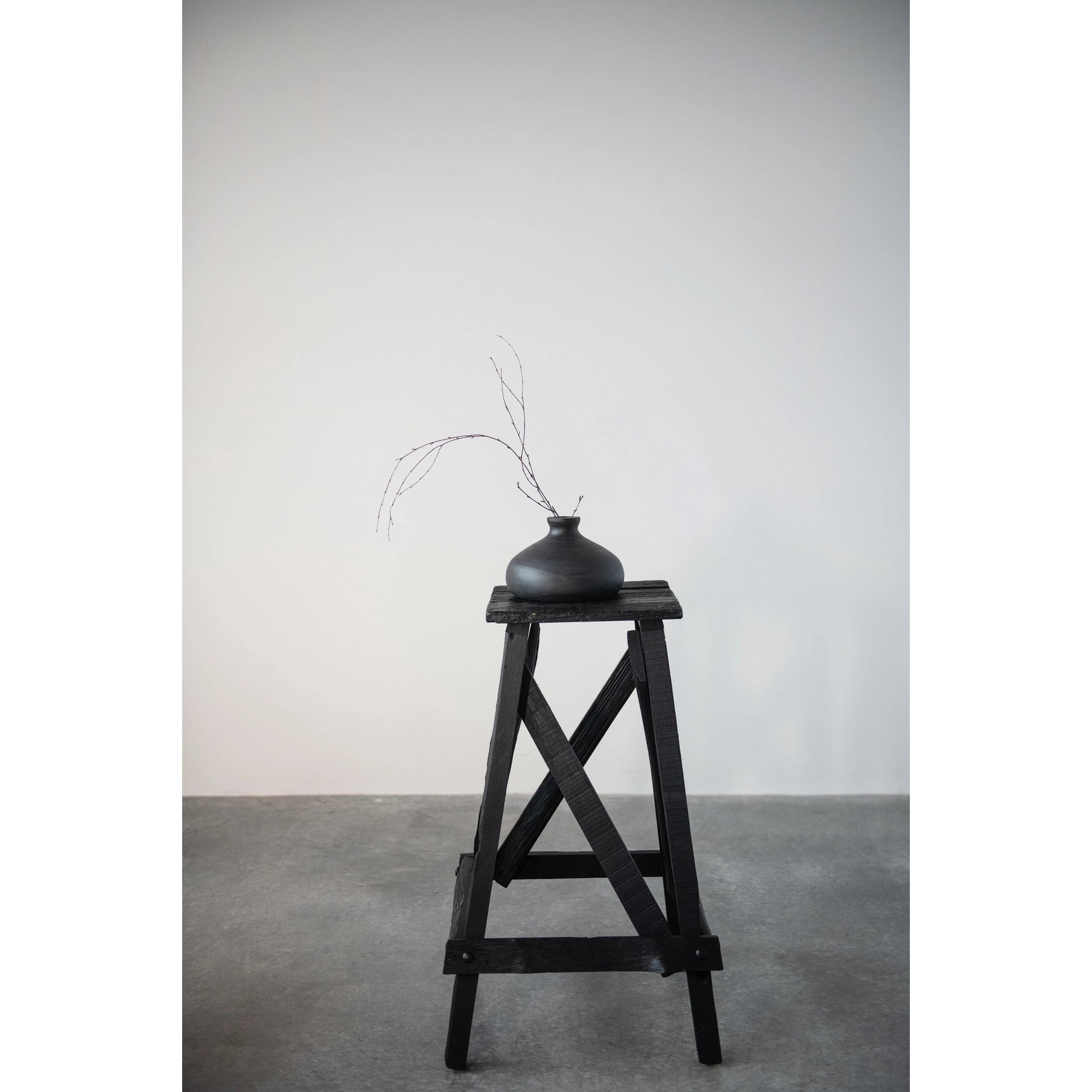 Paulownia Wood Vase, Black & White - Image 2