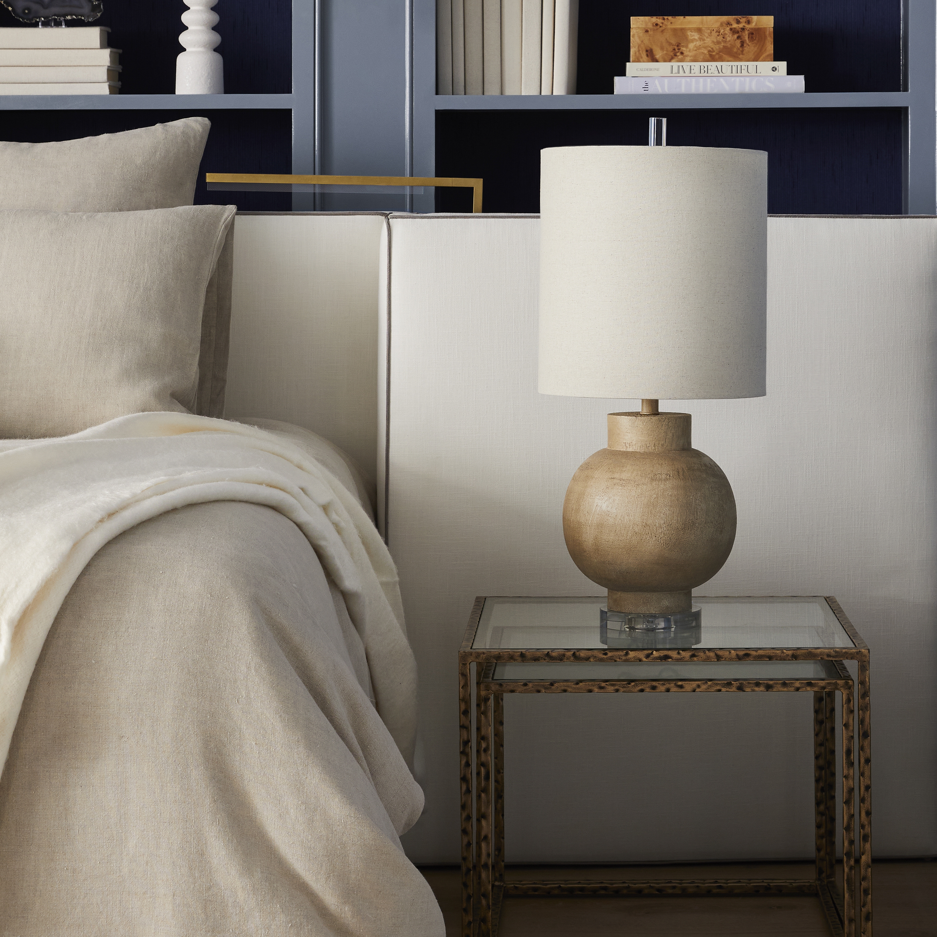 Niort Beige Painted 28"H x 13"W x 13"D Accent Table Lamp - Image 4