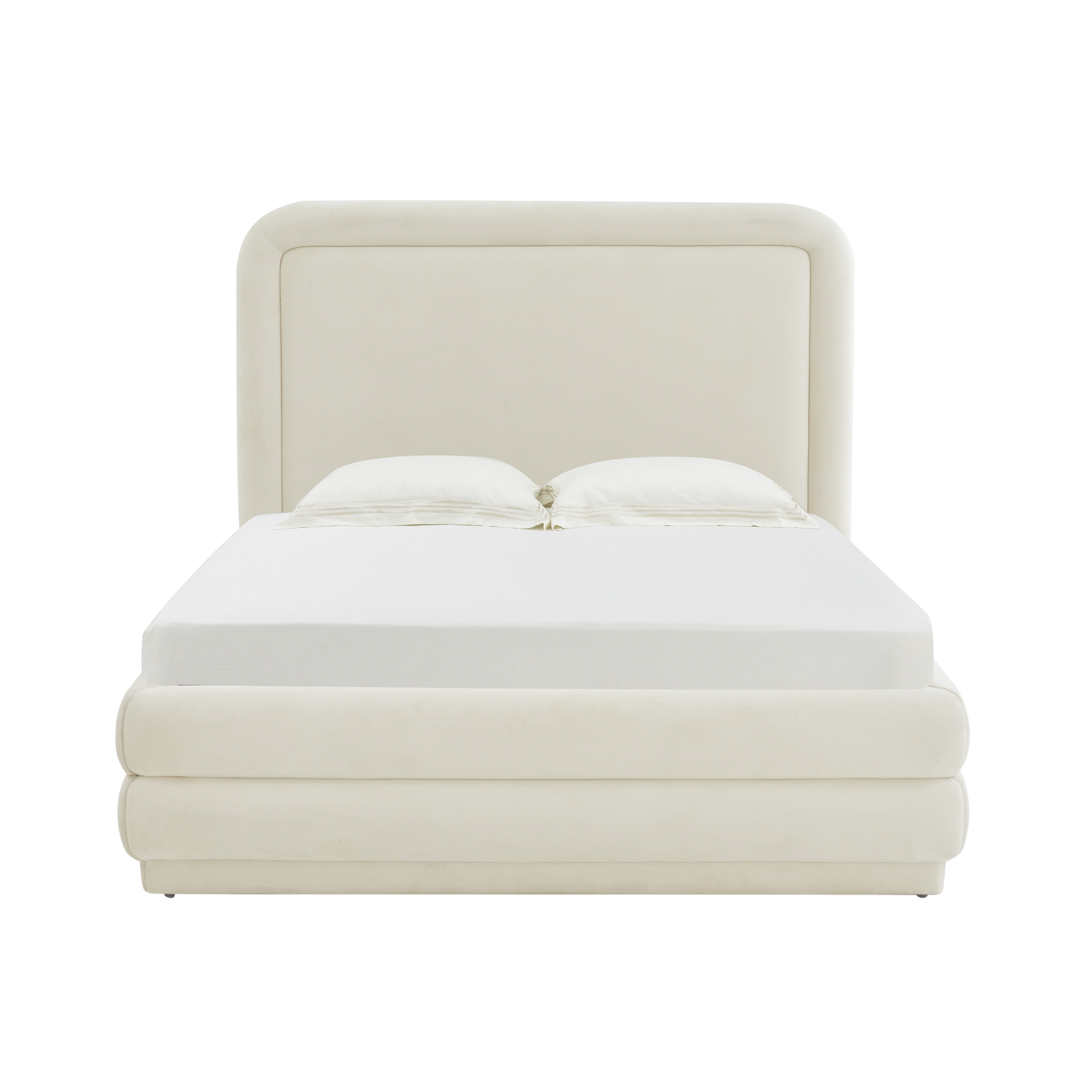Briella Cream Velvet Bed in King - Image 2