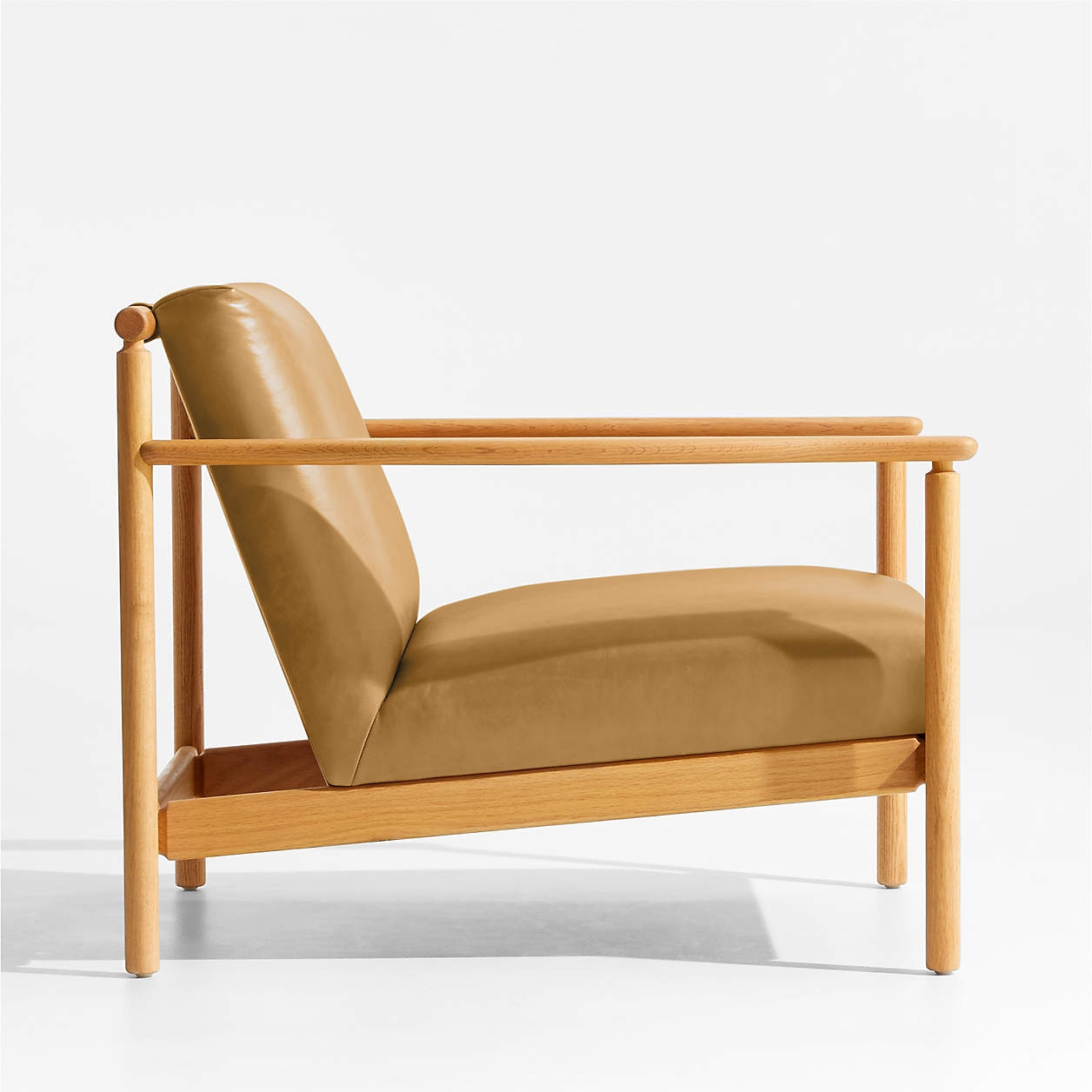 Ojai Leather Wood Frame Accent Chair - Image 2