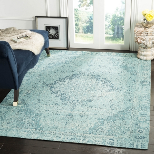 Arlo Home Woven Area Rug, CLV110K, Teal,  6' X 9' - Image 0