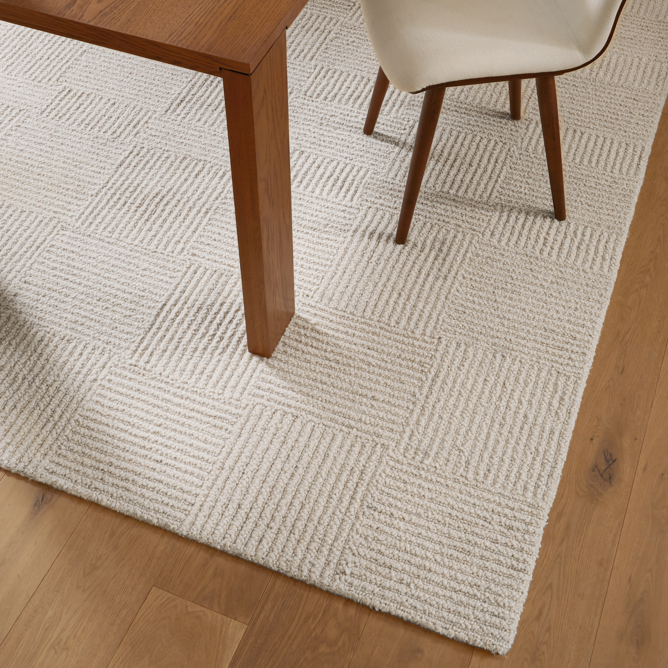 Clyde 8 x 10 Wool Rug - Textured Ivory - Image 1