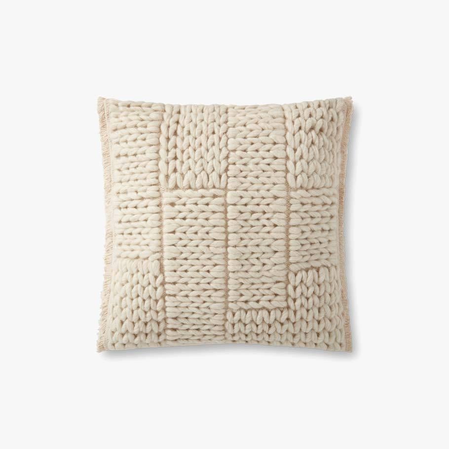 Loloi Pillows P0939 Natural 18" x 18" Cover Only - Image 0