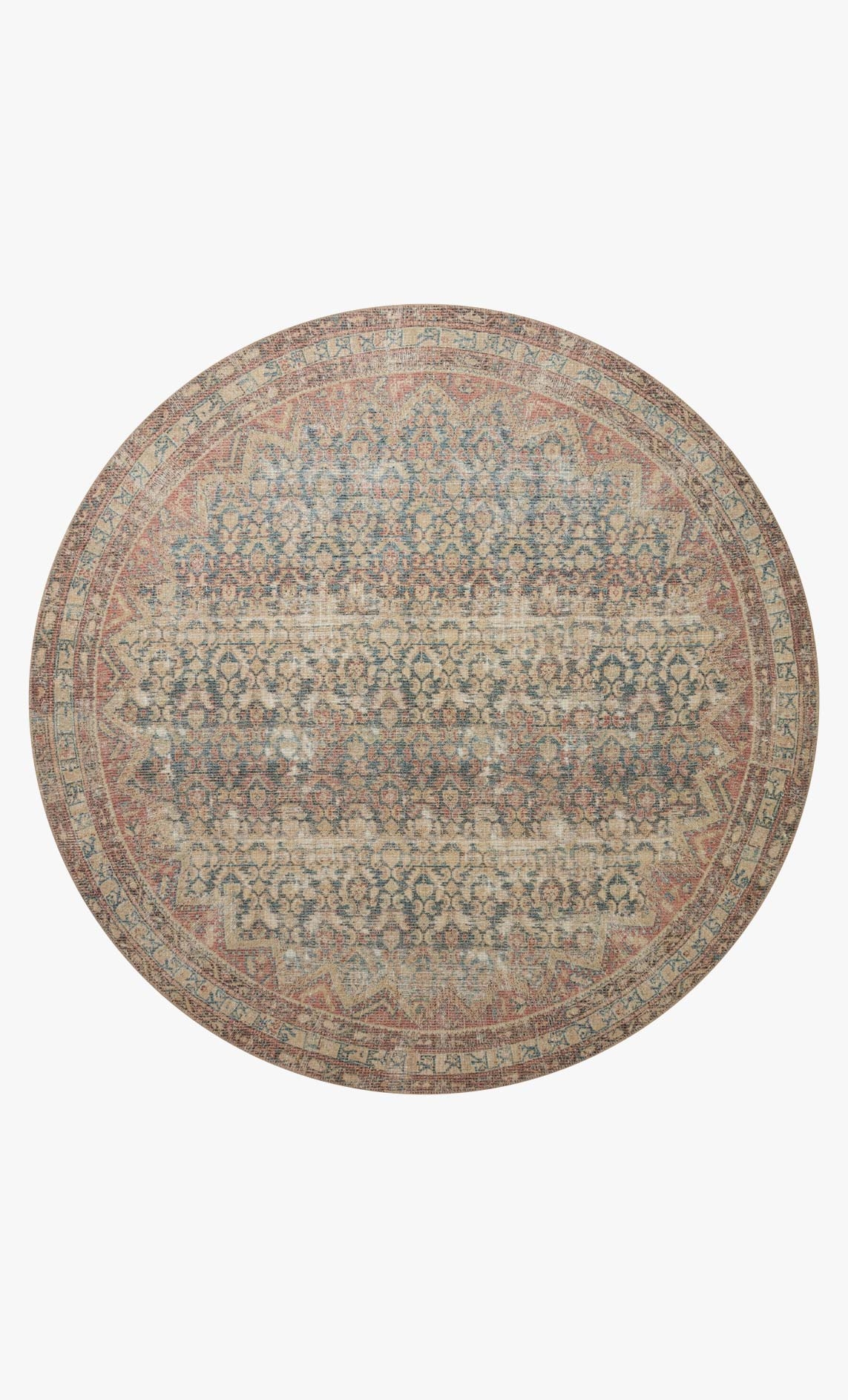 AUB-03 Ocean / Spice 7'-6" x 7'-6" Round - Image 0