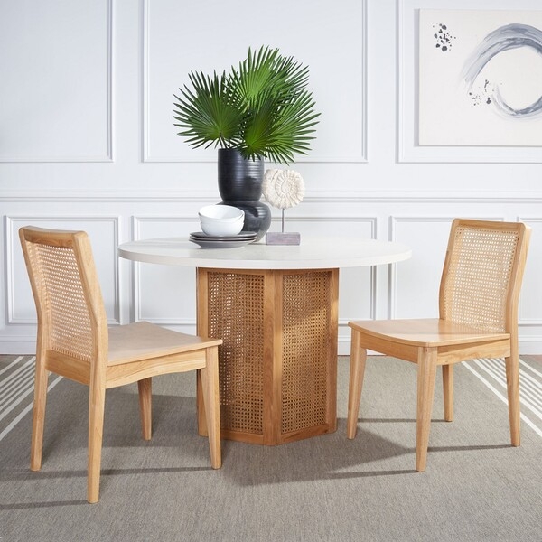 Benicio Rattan Dining Chair - Natural - Safavieh - Image 1