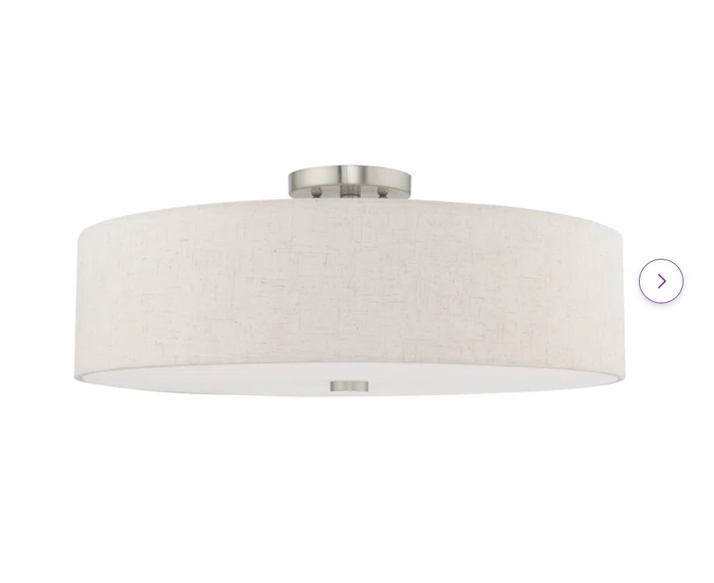 Paquette 5 - Light 22" Shaded Drum Semi Flush Mount - Image 0