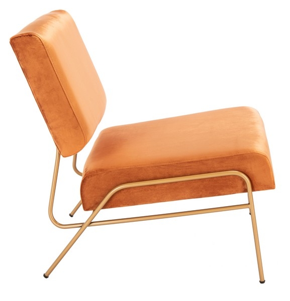 Romilly Velvet Accent Chair - Sienna / Gold - Safavieh - Image 5